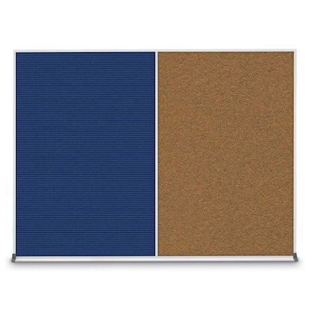 United Visual Products Triple Door Radius Plus Corkboard, 96" x UV8006PLUS-BRONZE-BLACK